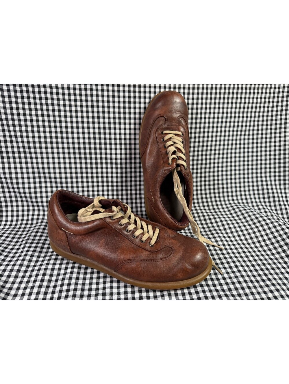 Camper Pelotas Women's EU 39 US 8.5 Brown Leather Lace Up Sneakers Shoes Spain